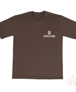 تیشرت پنبه مدل بالنسیاگا رنگ قهوه ای شکلاتی
